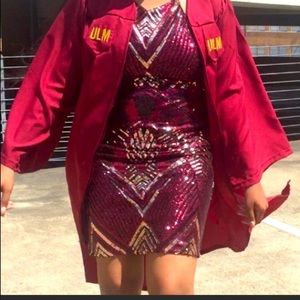 Maroon dress burgundy gold sequin fall festive